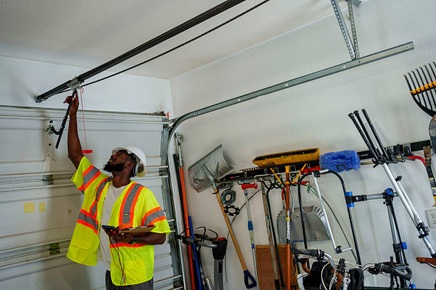Professional Garage Door Panel Replacement technician working in Emerald Bay, TX